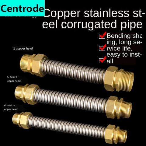 Aire acondicionado central de acero inoxidable 304, fuelle de 1/2 pulgadas, 3/4 pulgadas, cable exterior doble, cabezal de cobre, manguera de metal DN15 20 25 ► Foto 1/5