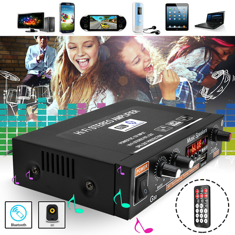 2022 1PC G30 800W Mini HIFI Digital Bluetooth amplificador de potencia de Audio Control remoto/US Plug para TF tarjeta/AUX/U disco/MP3 ► Foto 1/6