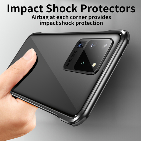 Parachoques de Metal caso de teléfono para Samsung Galaxy S20 Ultra Coque S21 Plus marco de aluminio 3D cubierta protectora Nota 20 caso a prueba de golpes a prueba ► Foto 1/6
