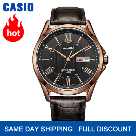 Hombres de reloj Casio marca de fábrica superior situado a hombres de cuarzo reloj de 100m impermeable rosa de oro reloj que relojes deporte militar muñeca reloj Simple elegante relogio masculino erkek kol saati montre ► Foto 1/6