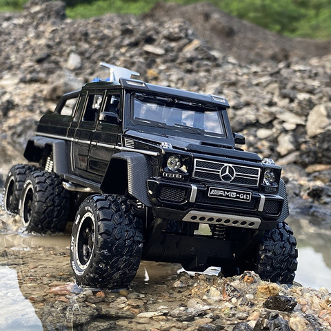 1:28 Benz G63 6*6 neumático de vehículo Off-Road coche de aleación de Diecasts y vehículos de juguete modelo de coche vehículo Off-Road coche juguetes para niños de regalo ► Foto 1/6