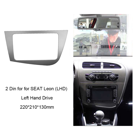 Fascia 2 Din para coche SEAT LEON (LHD), Unidad de mano izquierda, 2005-2011, DVD, marco de Panel estéreo, Kit de embellecedor de Panel de instalación ► Foto 1/6