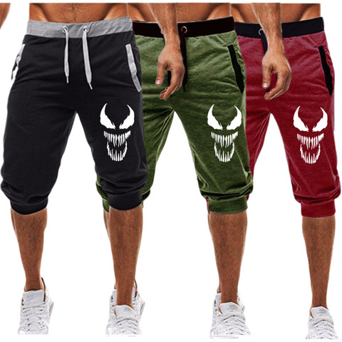 Skull venom-pantalones cortos deportivos para hombre, Shorts deportivos para correr, con bolsillos, para gimnasio, 2022 ► Foto 1/6