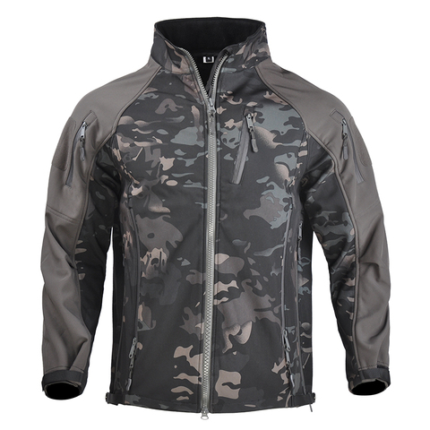 Chaqueta Airsoft de camuflaje del ejército para hombre, chaqueta táctica militar térmica para senderismo, chaqueta Softshell impermeable para invierno, cortavientos para caza ► Foto 1/6