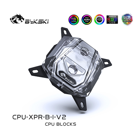 BYKSKI-enfriador de agua para CPU, bloque de agua i 9900k/LGA 1366/ LGA 1156/1155/LGA 1150, refrigeración RGB/A-RGB, luz LED ► Foto 1/6