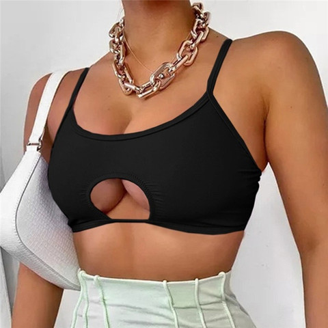 CHRONSTYLE-corpiño Sexy para mujer, chaleco sin mangas con tirantes, ropa para discoteca, Crop Tops ajustados, chaleco sin mangas, prendas de vestir con realce, 2022 ► Foto 1/4