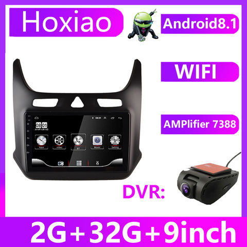 Android 8,1 2din 9 pulgadas 2GB + 32GB coche DVR registrador GPS wifi Radio Multimedia reproductor de vídeo de navegación para Chevrolet cobalto 2011-2022 ► Foto 1/6