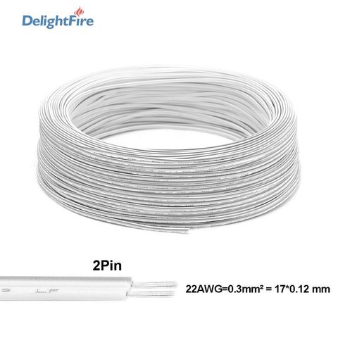 2 Pin Cable blanco Cable conector para LED 5/10/20/50/100m cables eléctricos 2pin alambre para 5050 único de 2835 iluminación de Color LED conductor ► Foto 1/6