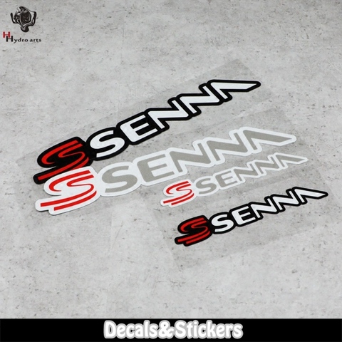 Pegatinas reflectantes NO.L053 Ayrton Senna 3M para MOTO GP, pegatina de cristal para parabrisas de coche, calcomanías impermeables para motocicleta de carreras ► Foto 1/5