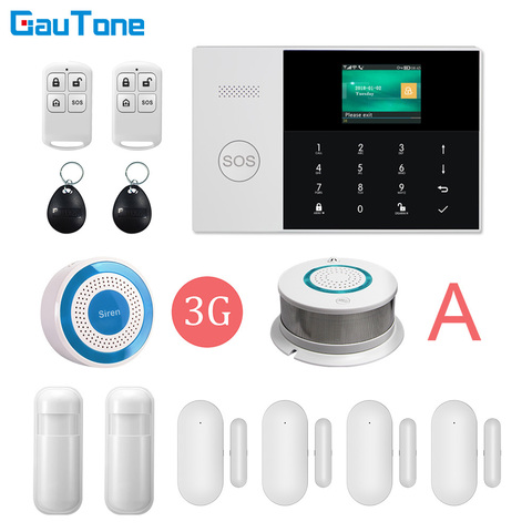 GauTone-sistema de alarma PG105 para el hogar, dispositivo inalámbrico de seguridad antirrobo con Detector de humo, Sensor de movimiento y Control por aplicación, WiFi 3G ► Foto 1/6