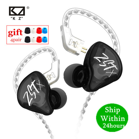 KZ-auriculares internos híbridos HIFI ZST X 1BA 1DD, Auriculares deportivos de graves con cancelación de ruido, KZ ZSTX ZSN X ZSX ZS10 ES4 V80 C12 ► Foto 1/6