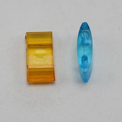 100 de Color transparente mezclado acrílico cuadrados y planos dos perlas agujero 18X9mm ► Foto 1/5