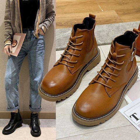 Botas De Retro con cordones para Mujer, botines con plataforma, para primavera y otoño - Historial de precios y revisión | Vendedor de AliExpress - Store | Alitools.io