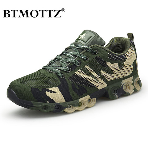 BTMOTTZ-zapatillas de deporte de talla grande para hombre, calzado informal de trabajo militar, transpirable, para caminar, Ejército de camuflaje ► Foto 1/6