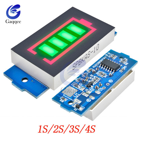 1S/2S/3S/4S Li-po Li-Ion Indicador de capacidad de batería de litio Módulo de pantalla verde del vehículo eléctrico de la batería de coche automático medidor de corriente ► Foto 1/6