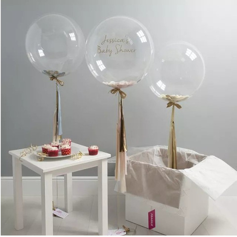 Globos transparentes grandes de 10 y 24 pulgadas, bola redonda Bobo para Baby Shower, feliz cumpleaños, juguetes de decoración para niños, 5 uds. ► Foto 1/6