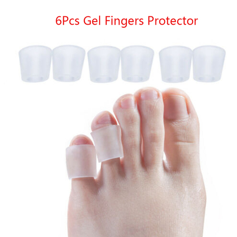 6 uds Gel transparente Protector para dedos maíz Corrector dedo del pie en martillo separador ortopédico de Gel de silicona del dedo del pie de tubo de separación de protección ► Foto 1/5