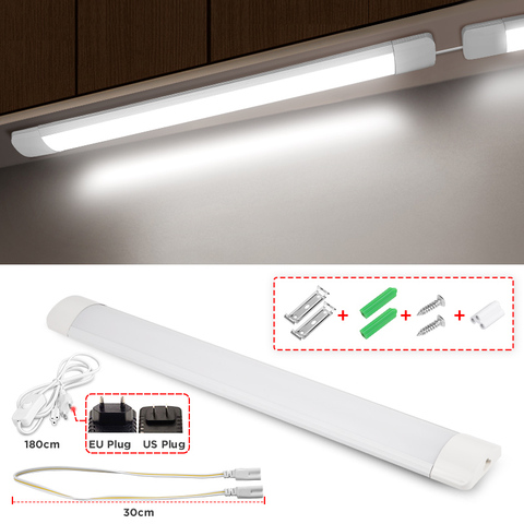 Un juego de luces LED de cocina debajo de las luces del gabinete T5 lámpara de pared de tubo LED 220V 110V 10W 20W Armario para dormitorio Armario Iluminación del hogar ► Foto 1/6