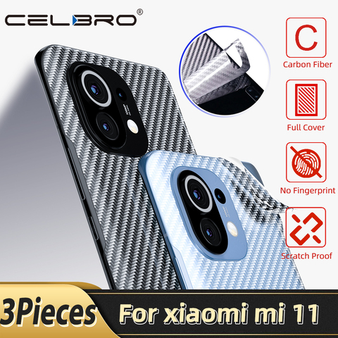 Protector de pantalla trasero de fibra de carbono para Xiaomi Mi 11, pegatina protectora trasera para Xiaomi Mi11 Mi 11 ► Foto 1/6