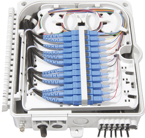 FTTH-caja de terminación de Fibra de 12 núcleos, 12 puertos, divisor de canales, caja divisora de Fibra para interiores y exteriores, Fibra Optica ABS ► Foto 1/4