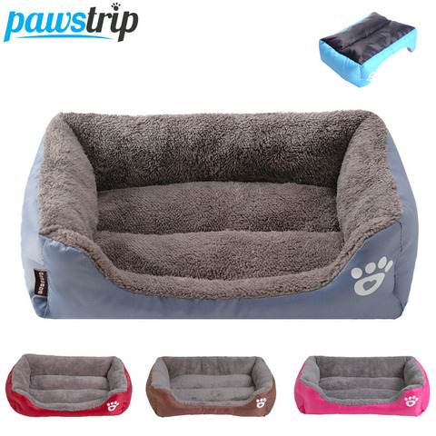 S-3XL Del Color Del Caramelo de la Pata del Animal Doméstico Sofá Camas Para Perros Impermeable Inferior Suave Fleece Caliente de la Casa Cama del Gato ► Foto 1/6