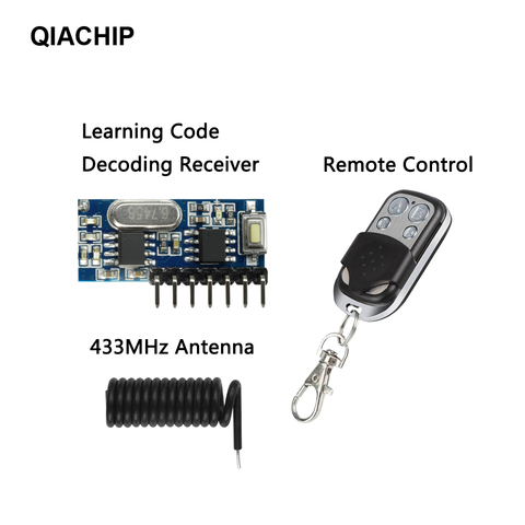 QIACHIP-módulo receptor de relé de RF inalámbrico, 433 mhz, 4 canales de salida con botón de aprendizaje y controles remoto RF de 433 Mhz, transmisor Diy ► Foto 1/6