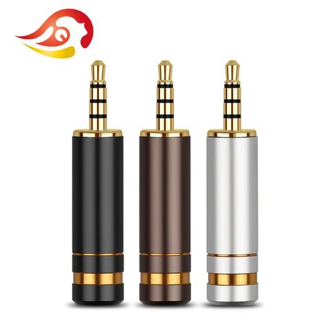 QYFANG 2,5mm 4 polos de cobre chapado en oro enchufe de auriculares HiFi auriculares de aleación de aluminio de Shell de Jack de Audio conector de cable de adaptador ► Foto 1/6