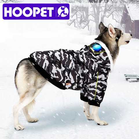 HOOPET, nuevo estilo, ropa para perros, ropa de invierno cálida de algodón para perros grandes, estilo informal, Color de camuflaje, abrigo de invierno para perros grandes ► Foto 1/5