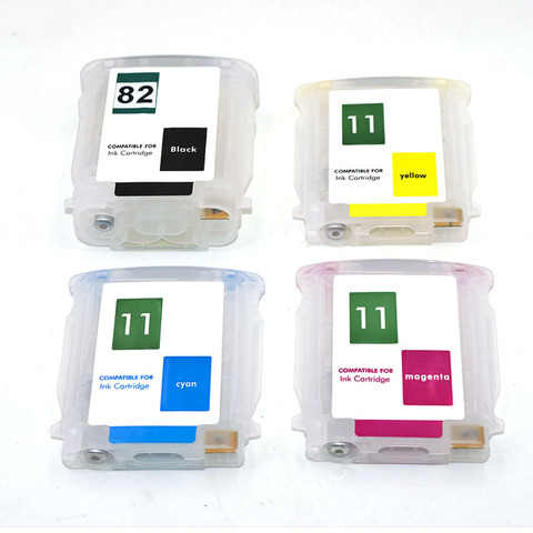 Cartucho de tinta recargable para impresora HP11 82, con Chip ARC para HP Designjet 111, C4836A, C4837A, C4838A, C565A ► Foto 1/5