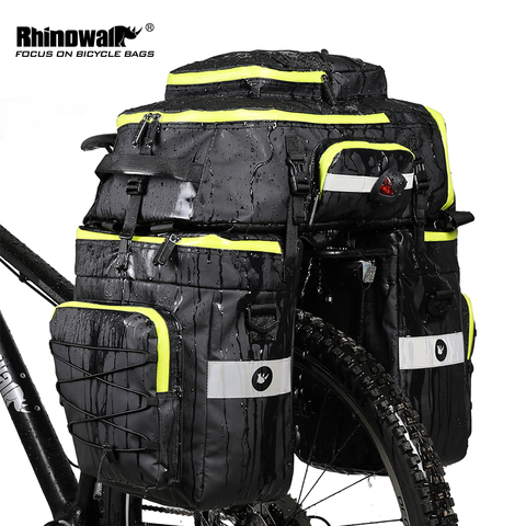 Rhinowalk-Bolsa de maletero para bicicleta de montaña y carretera, 3 en 1, para ciclismo de doble cara, estante trasero, asiento trasero, alforja, portaequipaje ► Foto 1/6