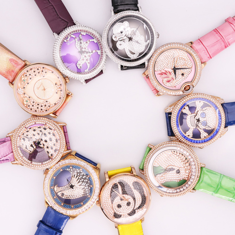 ¡Venta! Davena-reloj con diamantes de imitación para hombre y mujer, reloj con diamantes de imitación, Calavera, Pantera, elefante, mono, caballo, dragón, águila, Panda, sin caja, descuento ► Foto 1/6