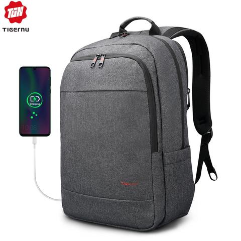 Tigernu-Mochila antirrobo para ordenador portátil para hombre y mujer, morral para ordenador portátil de 15,6 pulgadas con carga USB, morral escolar informal para viaje ► Foto 1/6