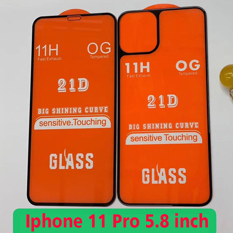 Vidrio Templado frontal y trasero 21D para iPhone 11 Pro 9H, película protectora de pantalla completa para iPhone 11 Pro 11Pro Max, 2 uds. ► Foto 1/5