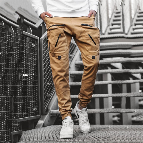 Pantalones de chándal tácticos militares para hombre, ropa deportiva masculina de estilo Cargo, con lápiz sólido y multibolsillo, novedad ► Foto 1/6