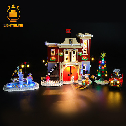 Juego de luces LED ligero para creación, estación de bomberos de aldea de invierno, Compatible con 10263 (no incluye el modelo) ► Foto 1/6