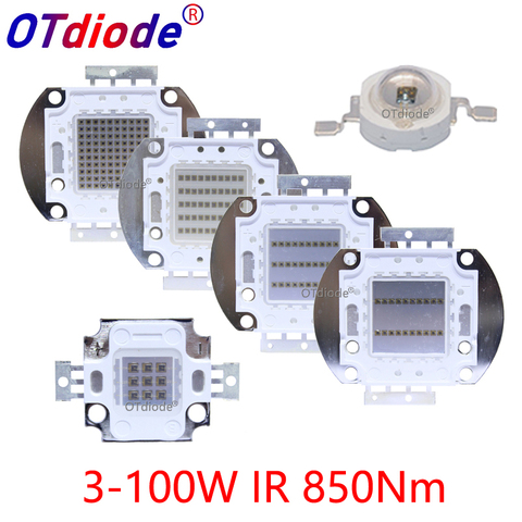 High Power LED Chip IR Infrared 850nm 3W 10W 20W 30W 50W 100W Emitter Diode COB Light Lamp Matrix 850 nm for Night Vision Camera ► Foto 1/6