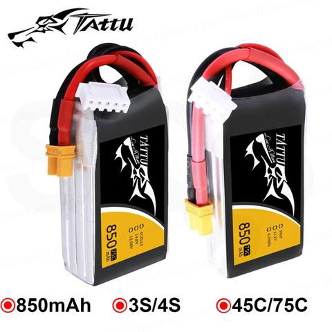 Tattu LiPo batería recargable 850mAh 11,1 V 14,8 V 75C 3S 4S para RC Dron de carreras con visión en primera persona Quadcopter ► Foto 1/6