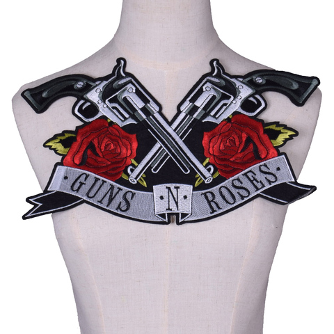 Guns N Roses-Parche de banda de música Rock, bordado de hierro en respaldo para chaqueta, diseño personalizado artesanal, tela de sarga negra ► Foto 1/2