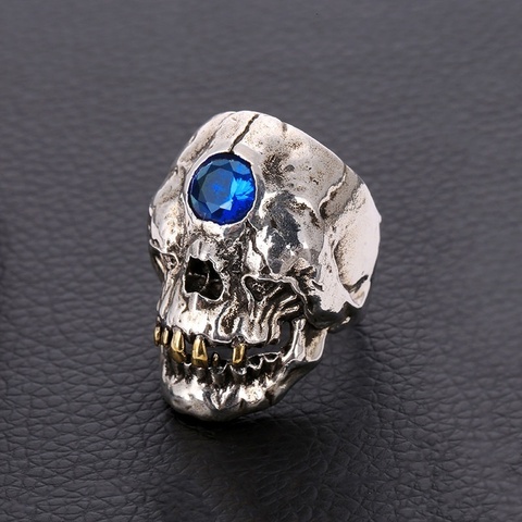 Anillo de calavera de acero inoxidable de la vendimia anillo de Cíclope del mimo griego antiguo para el partido de la motocicleta anillos góticos Steampunk para la joyería de los hombres ► Foto 1/6