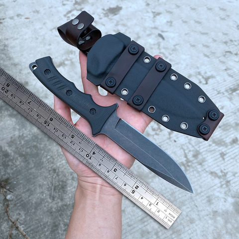 AUS-10 de acero cuchillo táctico espiga completa supervivencia de Bushcraft cuchillos Micarta de hoja fija cuchillo de caza con Kydex vaina ► Foto 1/6