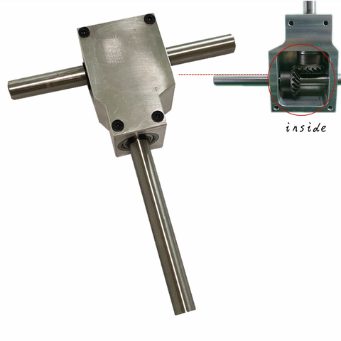 Dispositivo de ángulo de marcha atrás de 90 ° 1:1, conjunto de reductor de caja de engranajes biselada en espiral, montaje de reductor pequeño, eje Dual de 8MM/10MM ► Foto 1/6