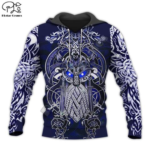 PLstar Cosmos Viking tatuaje Guerrero nuevo chándal de moda casual 3DfullPrint Sudadera con capucha/sudadera/chaqueta para hombre mujer style10 ► Foto 1/3