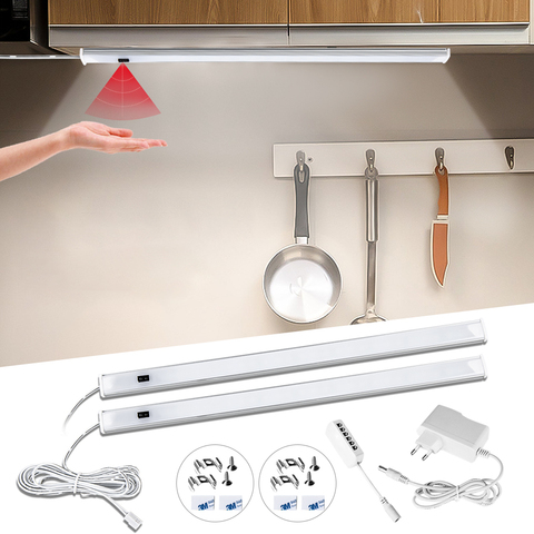 Lámpara LED inteligente con Sensor de barrido manual para cocina, luz de fondo de noche para armario, dormitorio, hogar, 12V ► Foto 1/6