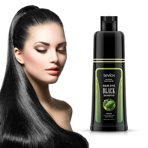 Sevich-champú para tinte de cabello rápido Natural, crema de Gel de esencia de planta Noni, solo 5 minutos, color gris, blanco y negro ► Foto 1/6