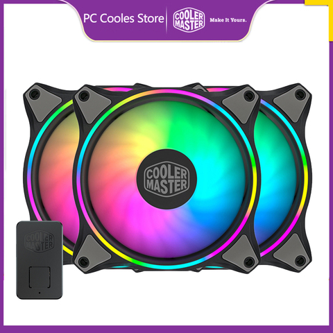 Enfriador Master MF120 HALO 3 en 1, KIT de iluminación RGB direccionable de doble bucle de 120mm, ARGB de 5V/3 pines, carcasa de ordenador, ventilador de refrigeración de CPU ► Foto 1/6