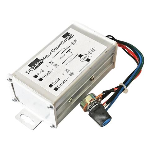 Regulador de velocidad del Motor, modulador de ancho de pulso PWM de 9V-60V, 20A, CC, 12V, 24V, 60V ► Foto 1/5