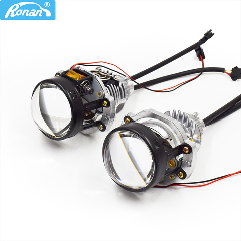 Ronan-mini lentes de proyector LED LHD de 2,0 pulgadas, bi-lentes de proyector 5500k para coche y estilo de motocicleta, H1, H4, H7, 9005, 9006, 2 uds. ► Foto 1/6