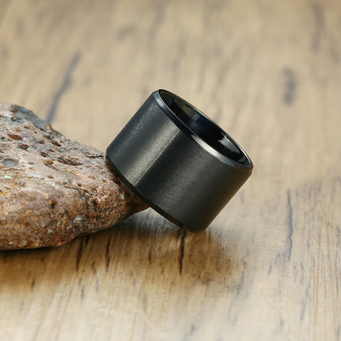 Vnox-anillo ancho de acero inoxidable para hombre, banda gruesa de 15mm, anillo Punk, Alianza masculina ► Foto 1/6