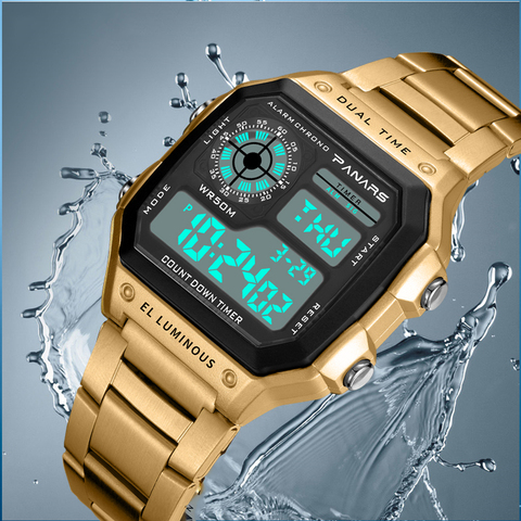SYNOKE-relojes de negocios para hombre, pulsera Digital de acero inoxidable, resistente al agua, de 50M, de lujo, Wacth ► Foto 1/6