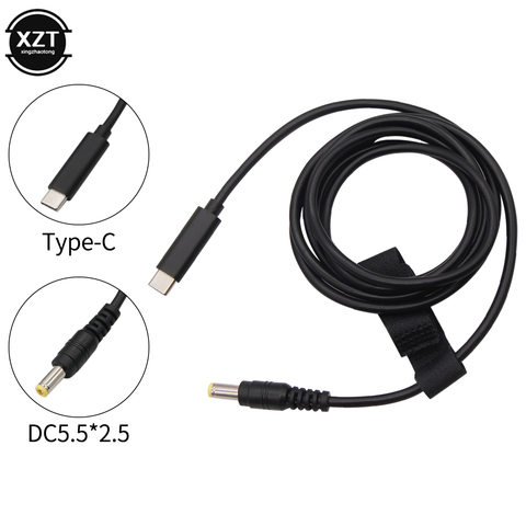 Adaptador USB, USB tipo C de Cable de carga Dc conversor adaptador de corriente 5,5*2,5 15V 20V 3A 65W para Lenovo Asus Dell Hp cargador de ordenador portátil ► Foto 1/6